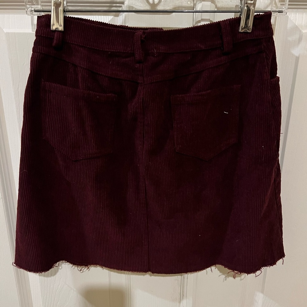 Brandy Melville | Burgundy Ribbed Corduroy Skirt